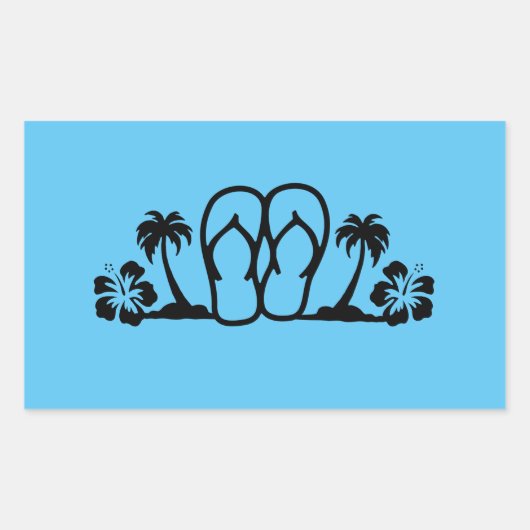 Été Fun Flip Flops Palm Trees Stickers (Devant)