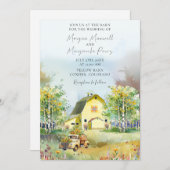 Été Grange Jaune Faire-part de mariage (Devant / Derrière)