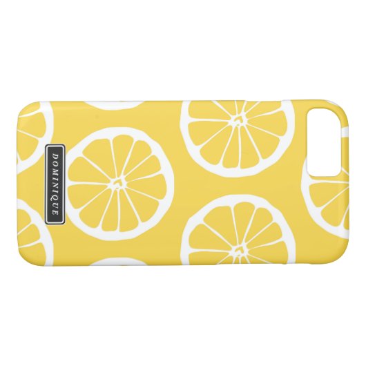 Été Jaune Citron Slices Motif coque iphone (Dos (Horizontal))