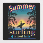 Été - Le Surf Est Le Plus Amusant Étiquette (Design 1)