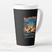 Été - Le Surf Est Le Plus Amusant Latte Mug (Angle droit)