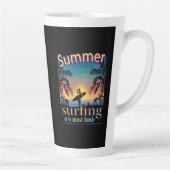 Été - Le Surf Est Le Plus Amusant Latte Mug (Droite)