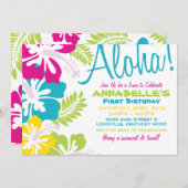 Été Luau Hawaiian Invitation (Devant / Derrière)