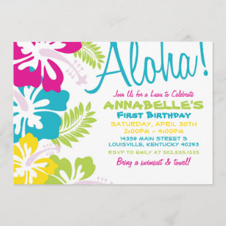 Été Luau Hawaiian Invitation