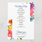 Été lumineux coloré turquoise programme de mariage (Dos)