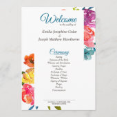 Été lumineux coloré turquoise programme de mariage (Devant)