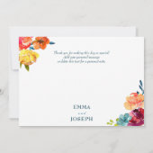 Été lumineux élégant mariage "Merci" carte (Dos)