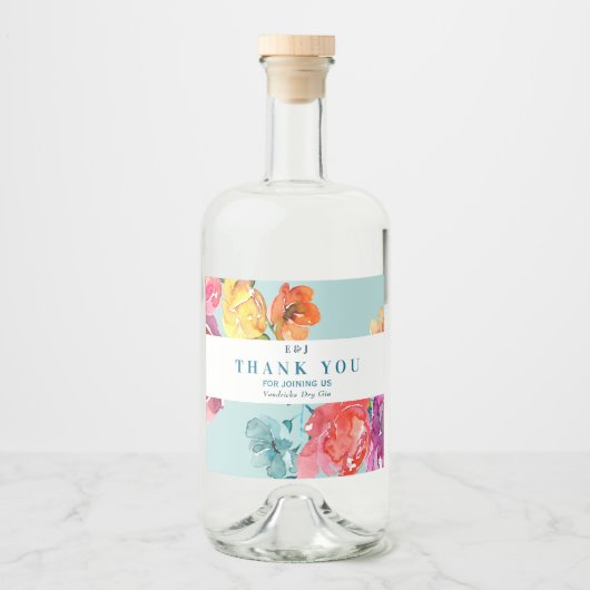 Été lumineux "Merci" Liquor Bottle Étiquette (Devant)