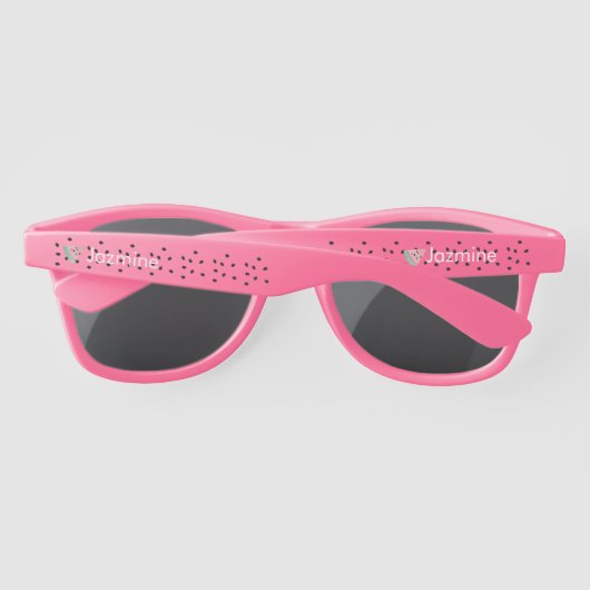 Été Lunettes de soleil Nom Tropical Monogrammé Ros (Dos)