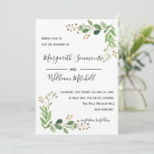 Eté Mer feuille Aquarelle Faire-part de mariage (Debout devant)