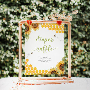Été Miel Abeille Baby shower Poster au chapeau au 
