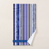 Été Moderne Marine Blue Boat Stripes Collection (Serviette à main)