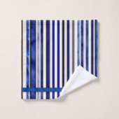 Été Moderne Marine Blue Boat Stripes Collection (Gant de toilette)