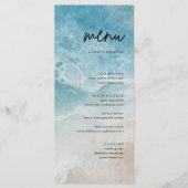 Été Moderne Plage Côtière Plage Mariage Menu Carte (Devant)