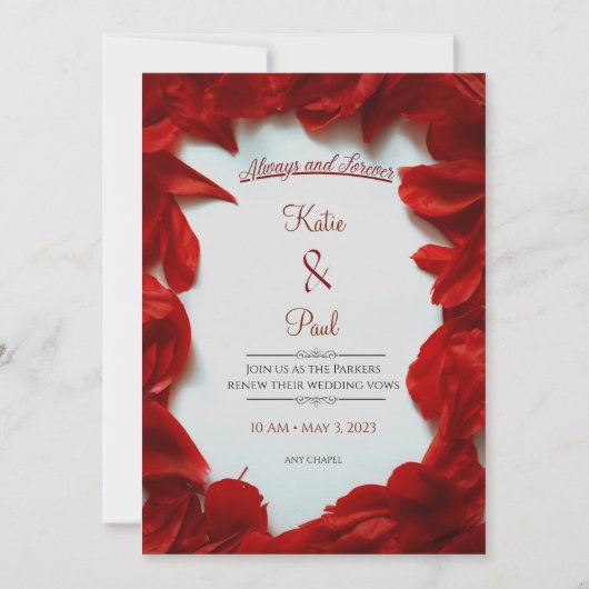 Été moderne Red Roses Élégant Mariage Invitation (Devant)