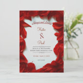 Été moderne Red Roses Élégant Mariage Invitation (Debout devant)