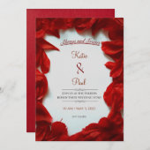 Été moderne Red Roses Élégant Mariage Invitation (Devant / Derrière)