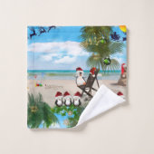 Été Noël bébé sur la plage répéter (Gant de toilette)