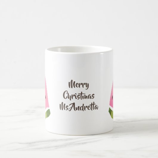 Eté Noël Pastèque Arbre Message Coupe Mug (Centre)
