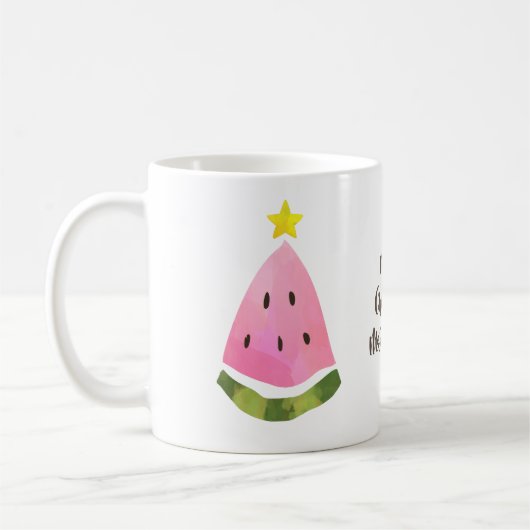 Eté Noël Pastèque Arbre Message Coupe Mug (Gauche)
