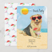 Été Norfolk Terrier Beach Invitation (Devant / Derrière)