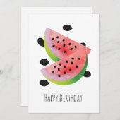 Été Paire de graines de pastèque Bonne carte d'ann (Devant / Derrière)