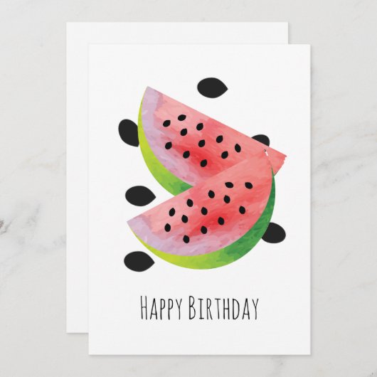 Été Paire de graines de pastèque Bonne carte d'ann (Devant / Derrière)