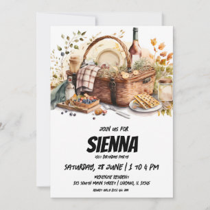 Été Pique-nique style européen Invitation