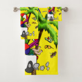 Été Plage Amusante Palm Arbre Salle de bain Servie (En situation)