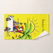 Été Plage Amusante Palm Arbre Salle de bain Servie (Serviette à main)