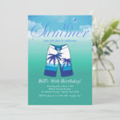 Été Porter Masculine Anniversaire Fête Invitation (Debout devant)