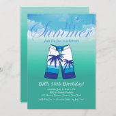 Été Porter Masculine Anniversaire Fête Invitation (Devant / Derrière)