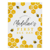 Été Première abeille Jour 1er anniversaire Affiche (Devant)