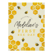 Été Première abeille Jour 1er anniversaire Affiche (Devant)