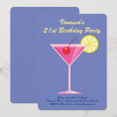 Été Purple 21e Anniversaire Fête Invitation (Devant / Derrière)