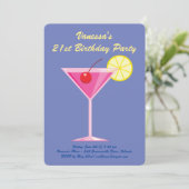 Été Purple 21e Anniversaire Fête Invitation (Debout devant)