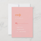 Été rétro | Carte RSVP simple rose et orange (Devant)