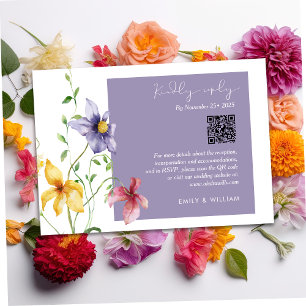 Eté Romantique Floral Meadow Mariage élégant RSVP