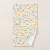 Été rose Fleurs Jaunes Bleu Motif de vélo (Serviette à main)
