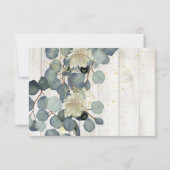 Été Rustique Bois Élégant Mariage Or RSVP (Dos)