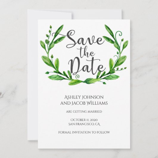 Été sauvegardez la date. Faire-part de mariage du  (Devant)