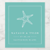 Été Starfish Mariage Favoriser Vins Étiquettes (Étiquettes simples)