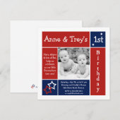 Été Stars Twin Photo Invitation d'anniversaire (Devant / Derrière)