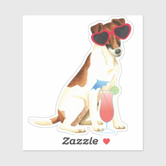 Été Sticker Vinyl Fox Terrier lisse (Feuille)