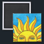 Été Sun Magnet<br><div class="desc">Un soleil d'été décore cet aimant. Aquarelle originale Art par Michael A. Giza (c)2013</div>