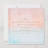 Eté Sunset Watercolor Carré Faire-part de mariage (Devant)