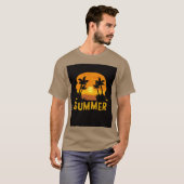 Été" T-shirt Palm Tree - Édition Vibes tropicales (Devant entier)