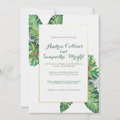 Été Tropical Feuilles Mariage Invitation (Devant)