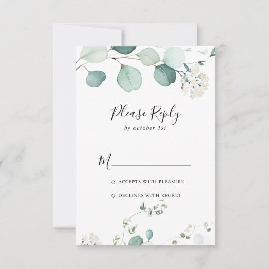 Été Vert Eucalyptus Feuillage RSVP (Devant)