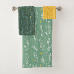 Eté vert herbe ensoleillé jaune & bleu Ensemble de